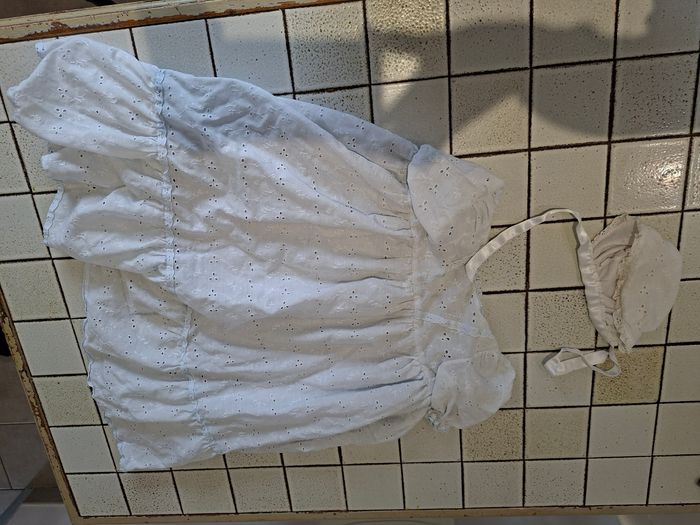 Robe baptême avec bonnet