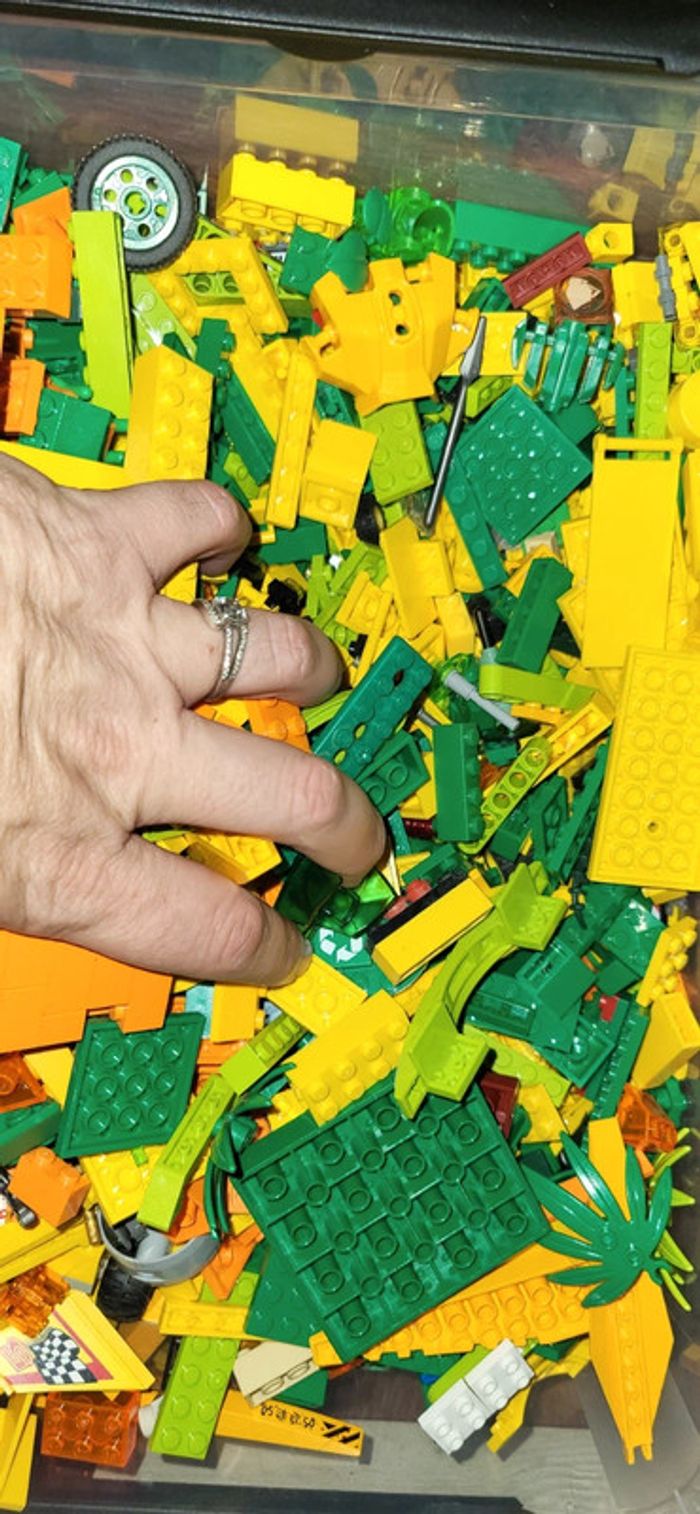 Lot lego vrac vert et jaune - photo numéro 3