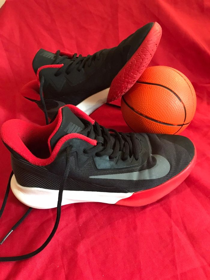 Baskets Nike précision 4 noir et rouge université taille 39 - photo numéro 2