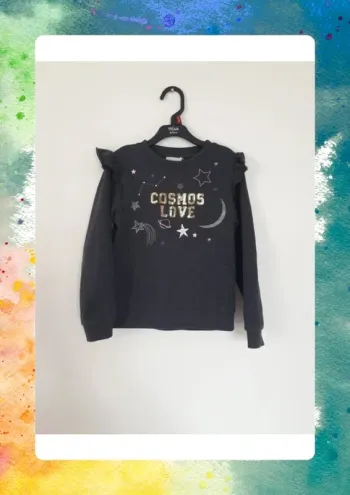 Sweat a fronces aux épaules 6 ans a sequins