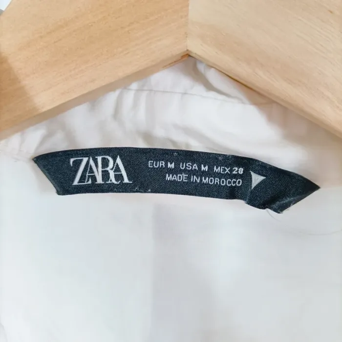 Chemise blanche Zara homme coupe droite basique casual taille M manches longues A1480 - photo numéro 7