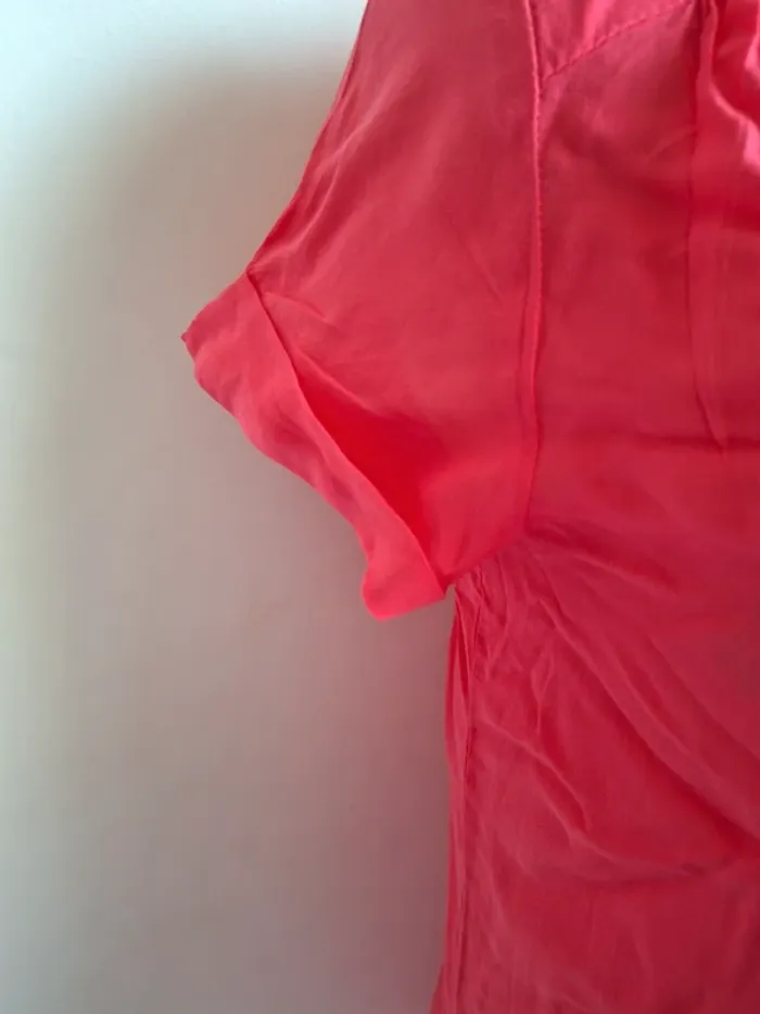 Blouse/chemise fille Camaïeu 8 ans - rose fuchsia, en très bon état, manches courtes - photo numéro 3