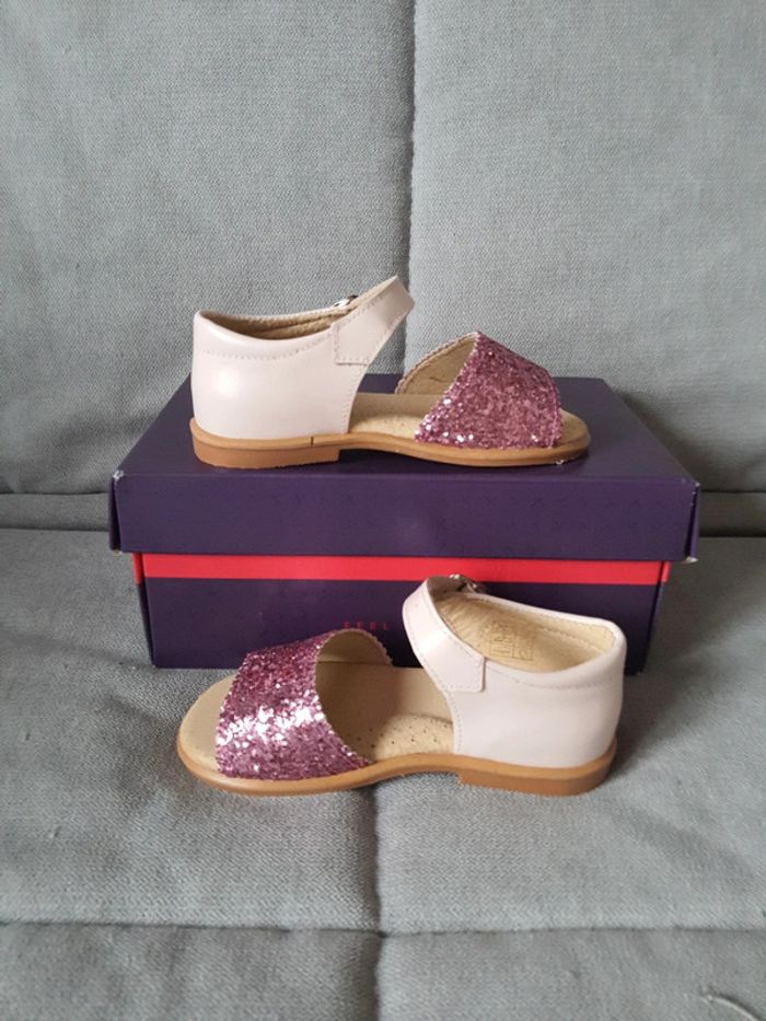 Sandales nu-pieds en cuir rose gliter Lola Palacios pointure 24 neuf avec étiquettes - photo numéro 6
