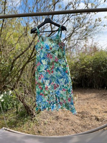 Superbe robe vintage Fleurie Volants Froufrou Afibel T 48