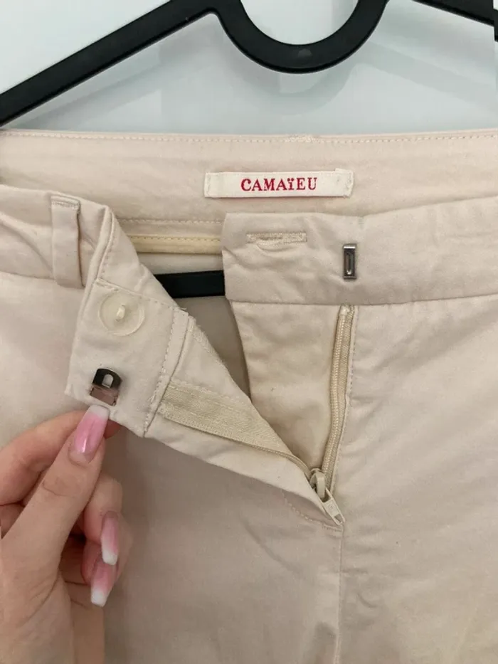 Pantalon carotte beige/creme - photo numéro 3