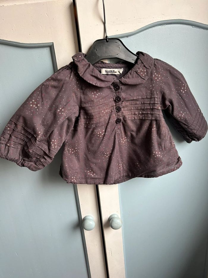 Haut manches longues, gris foncé , 6 mois