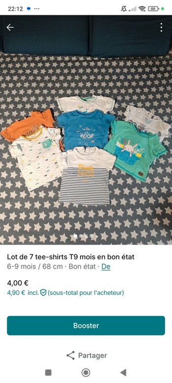 Lot vêtements T9 mois en très bon état