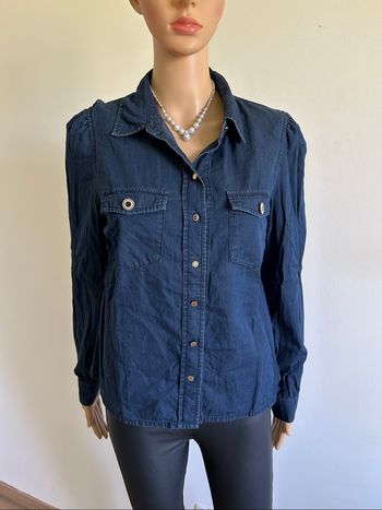 Chemise bleue marine à manches longues Morgan taille 40 TBE