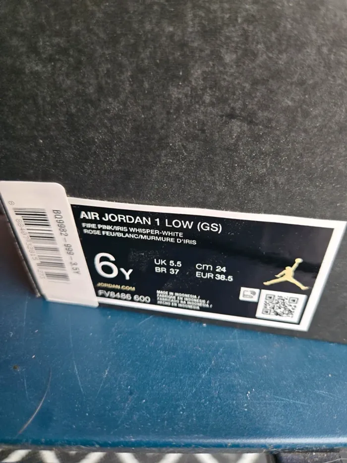 Nike air Jordan 1 low rose fuchsia neuves taille 38,5 - photo numéro 8