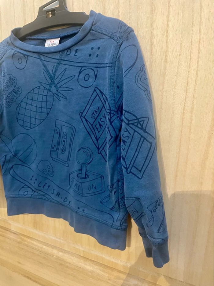 Sweat bleu tape à l’œil manches longues 3 ans - 96 cm - photo numéro 3