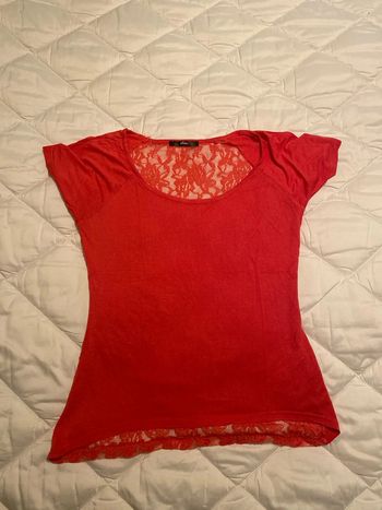 T shirt femme fushia dentelle dos taille s Mim