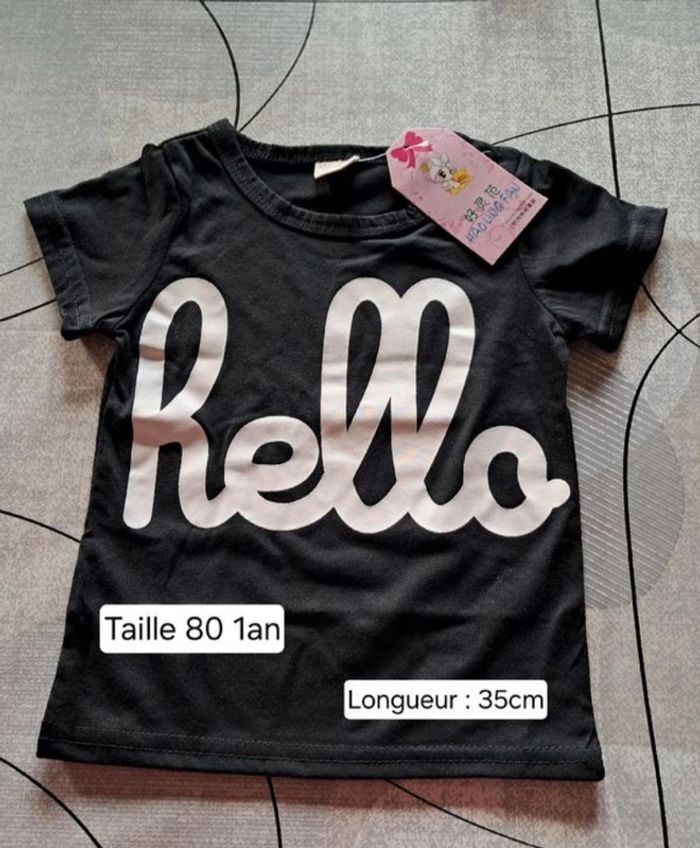 Lot vêtements Tee-shirts et pyjama NEUFS pour fille 1 an (80) - photo numéro 14