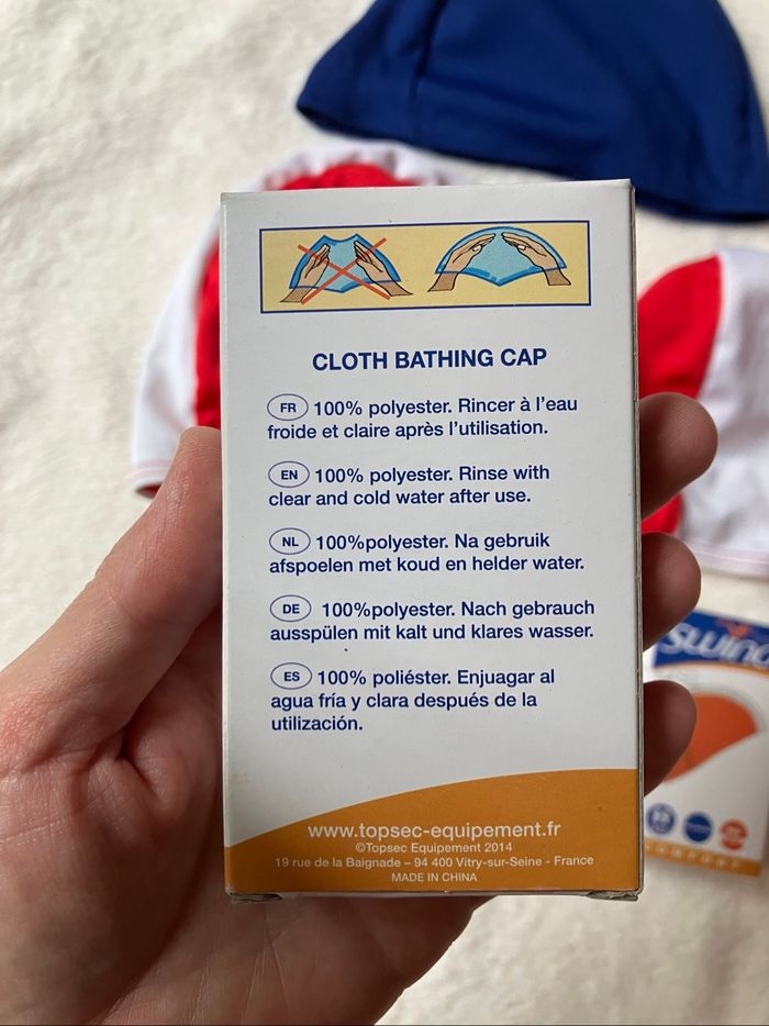 Lot de 2 bonnets de bain enfant + 1 bleu offert (2€) - photo numéro 4
