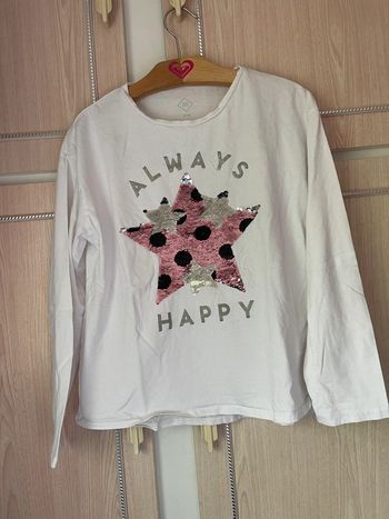 Teeshirt manches longues sequins 14 ans