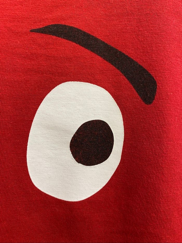 T-shirt manches longues rouge rigolo émotion yeux colère bébé garçon 18 mois DPAM - photo numéro 3