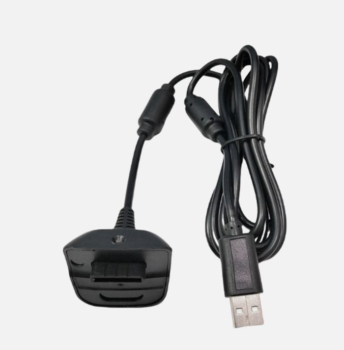 Câble de Charge USB 1.5m pour Manette Sans Fil Xbox 360 - Noir - Haute Qualité