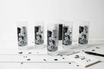 🐭 LOT DE 6 : Verres schooter Mickey Mouse - Collection Vintage Black & White