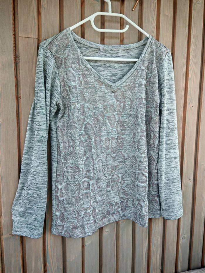 T-shirt manche longue argenté