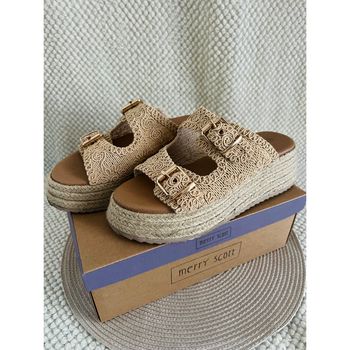 Mules beige en corde à motif tressé taille 38 Merry Scott
