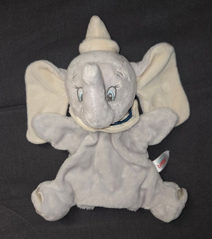 Doudou plat marionnette Dumbo l'éléphant -Disney