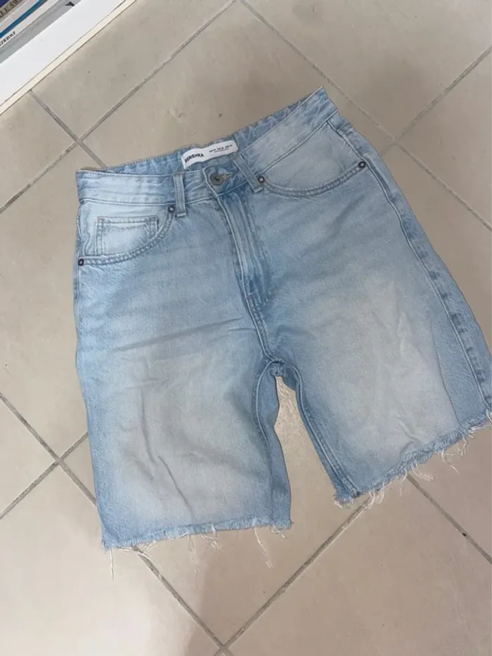 short en jean long bershka