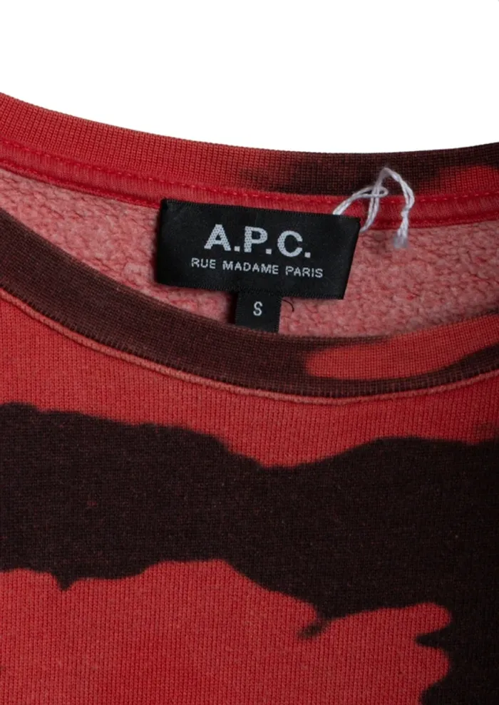 Sweatshirt tie & dye rouge et noir A.P.C. Taille S - photo numéro 3
