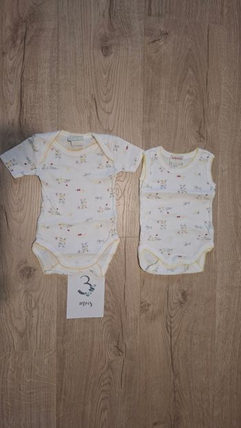 Lot 2 bodies 3mois/60cm NEUFS