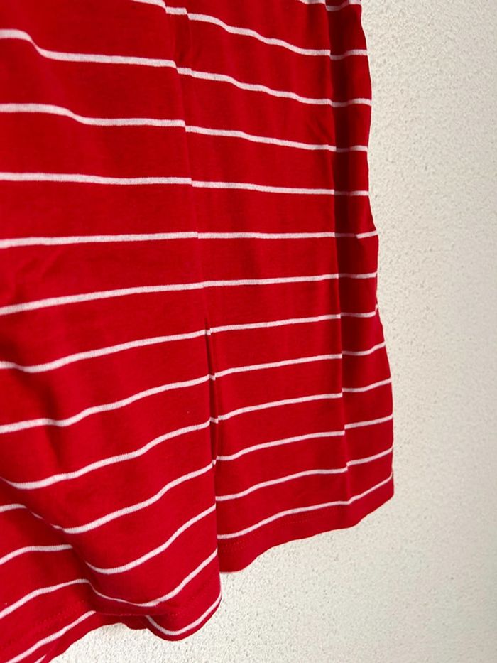 497 - t-shirt rayé blanc et rouge à manches courtes - photo numéro 9