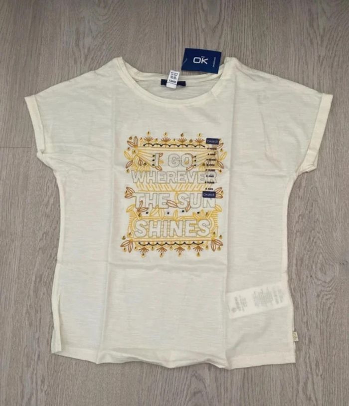 Tee shirt t-shirt Okaïdi, taille 8 ans, neuf - photo numéro 2