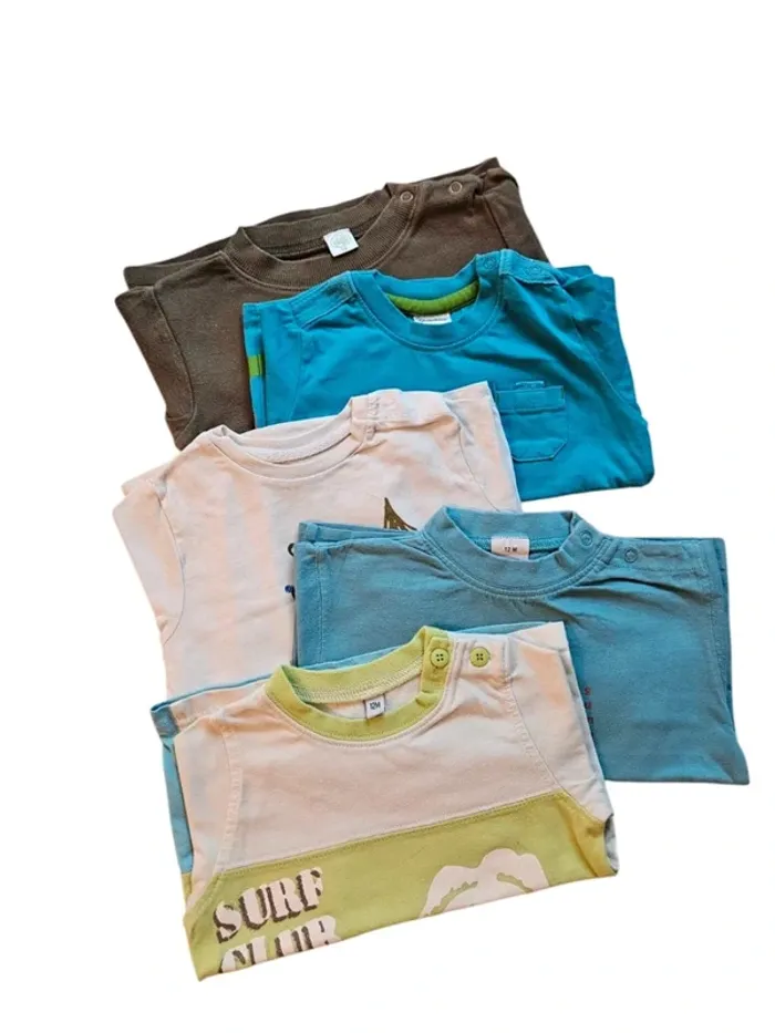 Lot de 5 Tee-shirt- 12 mois - photo numéro 2