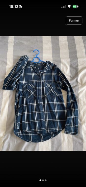 Chemise à carreaux bleu