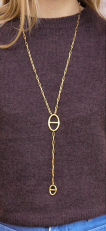 Sautoir maille marine 