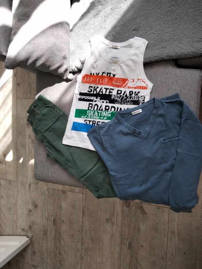 Tee-shirt, pantalon, pull