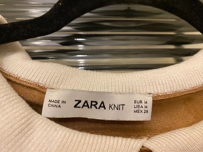 Pull à col beige Zara M - photo numéro 4