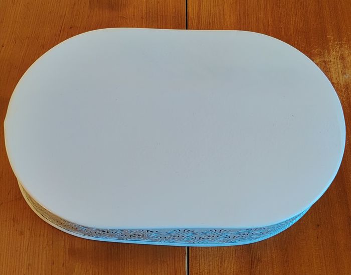 Plateau ovale, métal, blanc - photo numéro 3