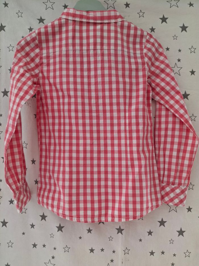 Chemise manches longues vichy blanc et rose 12 ans DPAM - photo numéro 6