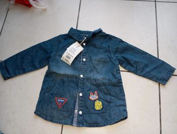 Chemise manches longues DPAM taille 12 mois