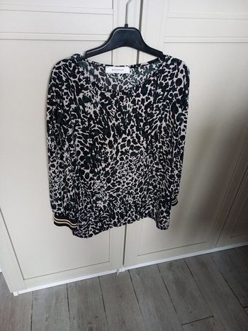 Haut manches 3/4 léopard femme