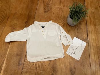 Chemise manches longues kiabi blanche 12 mois