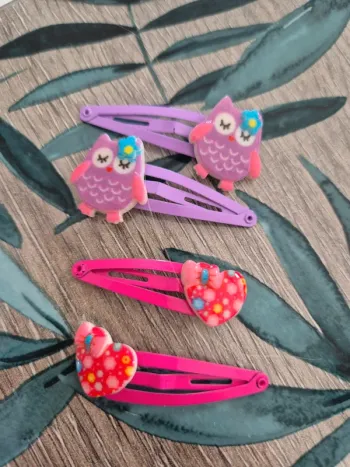 Barrettes fille hiboux