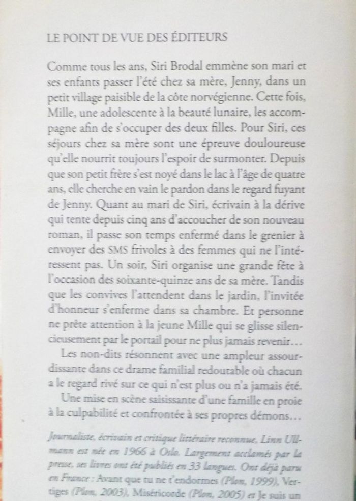 Et maintenant il ne faut plus pleurer de Linn Ullmann Ed. Actes Sud - photo numéro 2