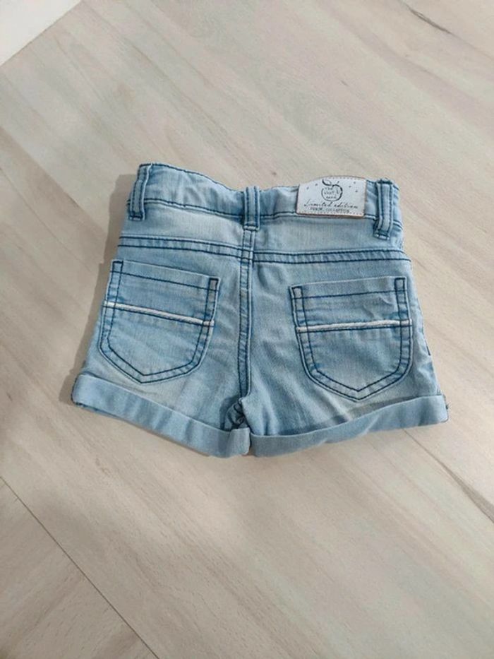 Très joli short en jean stylé avec strass 3 pommes 2/3 ans fille - photo numéro 4