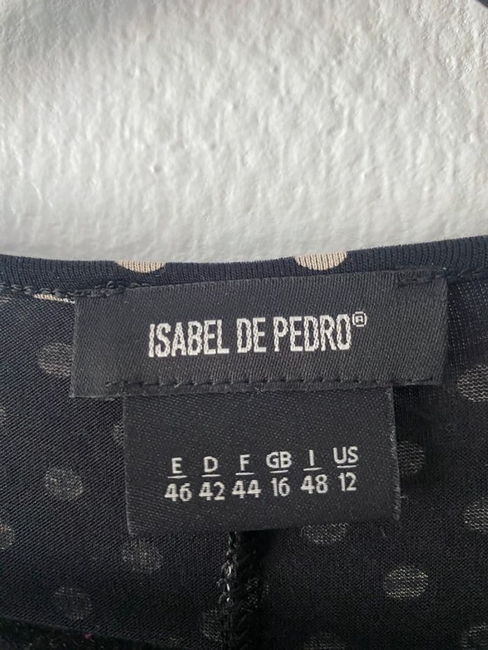 Robe midi à pois noirs et beige Isabelle de Pedro Taille 38/40 - photo numéro 2