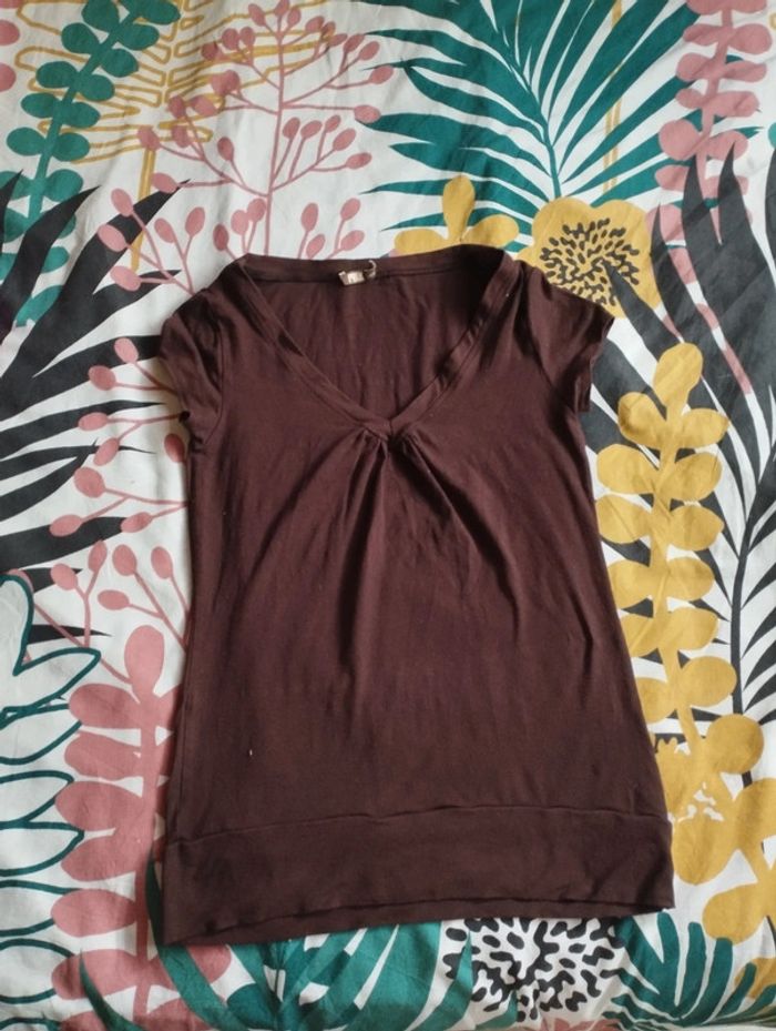 Tee shirt marron simple taille M