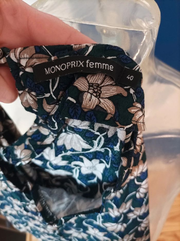 Jolie robe manches 3/4 fleurie Monoprix femme taille 40 - photo numéro 4