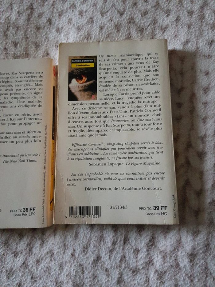 lot de 3 romans de Patricia Cornwell - Tomes 7 8 et 9 - photo numéro 7