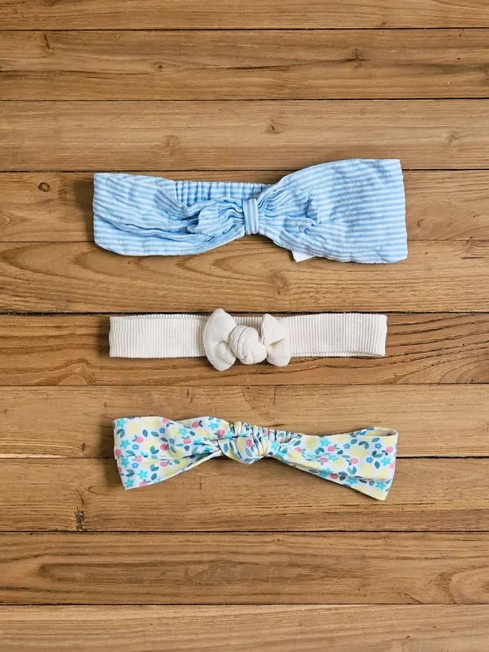 Lot de 3 bandeaux pour cheveux bébé fille 6 à 12 mois