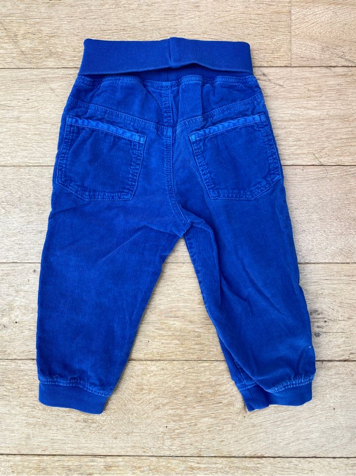 Pantalon velours élastique souple bleu 18 mois - photo numéro 2