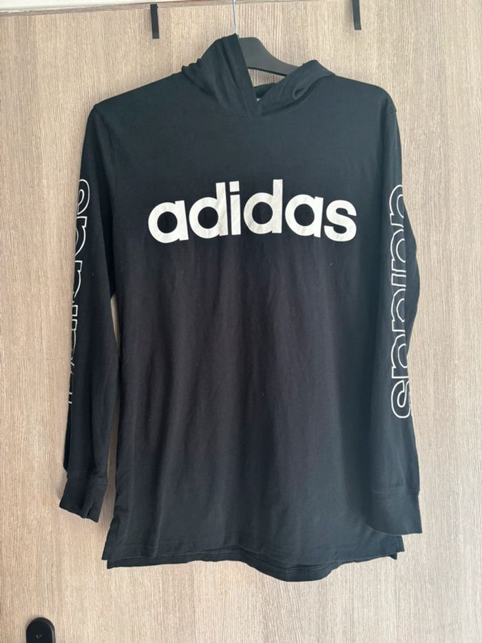 T-shirt ML à capuche - Adidas - 14/16 ans
