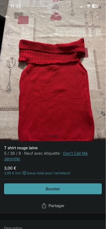 Haut rouge coton 